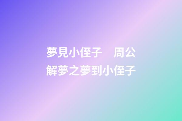 夢見小侄子　周公解夢之夢到小侄子